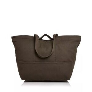 Baggu Large Canvas Tote Bag Dark Brown Travel Weekender Carryall